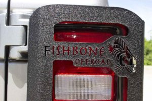 Jeep Wrangler Unlimited Tail Light Cover - Fishbone Offroad - Black textured powder coat - `18-`27